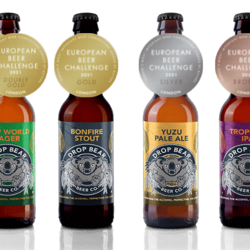 Drop bear beer bottles with awards image